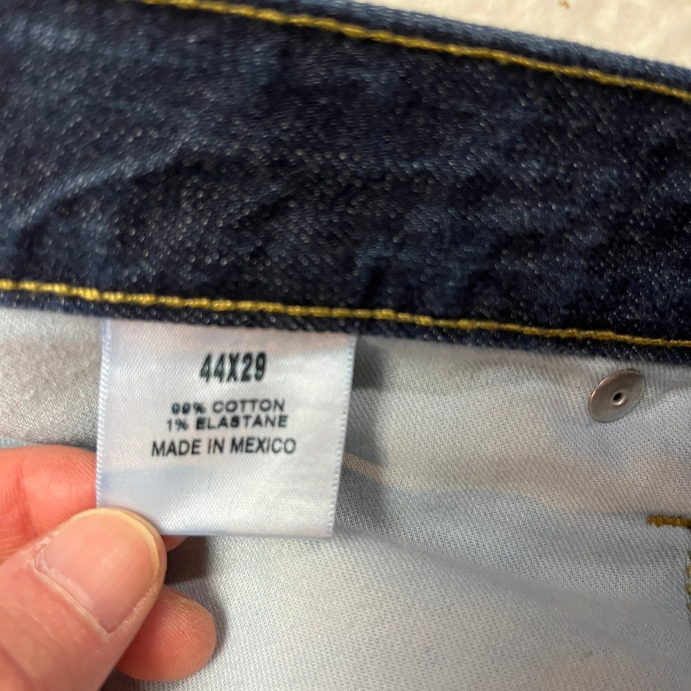 Foundry Supply Co Jeans Mens 44x29 Blue Flex Denim Straight Leg Dark Wash Pants - Picture 7 of 10